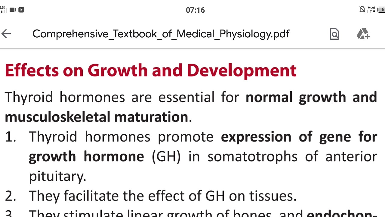 Physiology - Physiological Actions of Thyroid Hormone - Effects on Growth and Development - YouTube