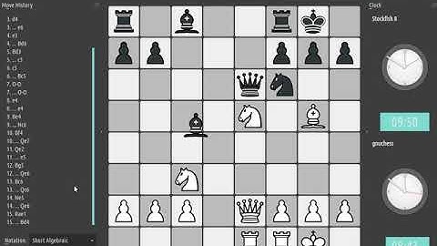GNU Chess vs Stockfish Match of chess engines
