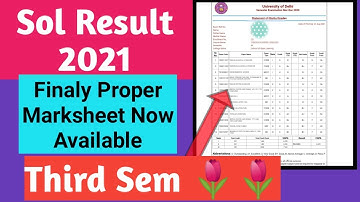 SOL Third Semester Marksheet 2021 | Sol Third Semester result 2021