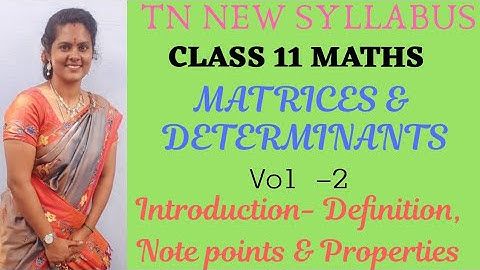 11th TN maths Vol -2 chapter 7 Matrices - Introduction what is determinant? #XI #marvelmatixacademy