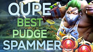 Qupe The Best Pudge Spammer - Amazing Back To Back Blind Hooks Dota 2