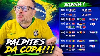 VAI COMEÇAR A COPA 2026 !!! PALPITES DA RODADA 1 !!! VEM PEDREIRA PRO BRASIL !!!