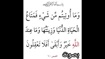 سورة القصص // آية ٦٠ //