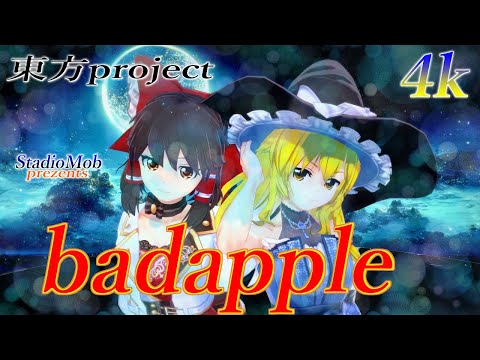 4k　badapple!!　博麗霊夢・霧雨魔理沙