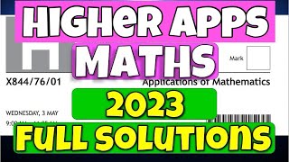 Higher Applications Of Maths 2023 - Full Solutions!