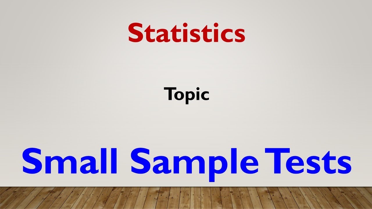 Sample Image Small Small Sample Tests - YouTube