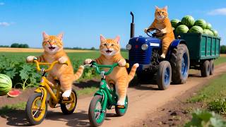 Mama Cat Trims Fur on the Farm and Makes Tiger Hat For Kittens At Home🐾🎩🐯