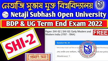 Nsou Bdp Shi 2 Final Exam 2022 | Nsou Bdp Term End Exam Shi 2 Answer 2022 | Shi2 Mcq Final Exam 2022