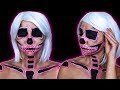 NEON SKULL HALLOWEEN MAKEUP TUTORIAL | Kristen McGowan