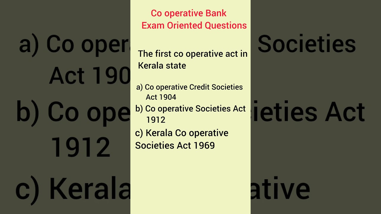 Co operative bank exam oriented questions 