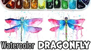 How to Paint a Loose and Expressive Dragonfly Kids Watercolor Tutorial