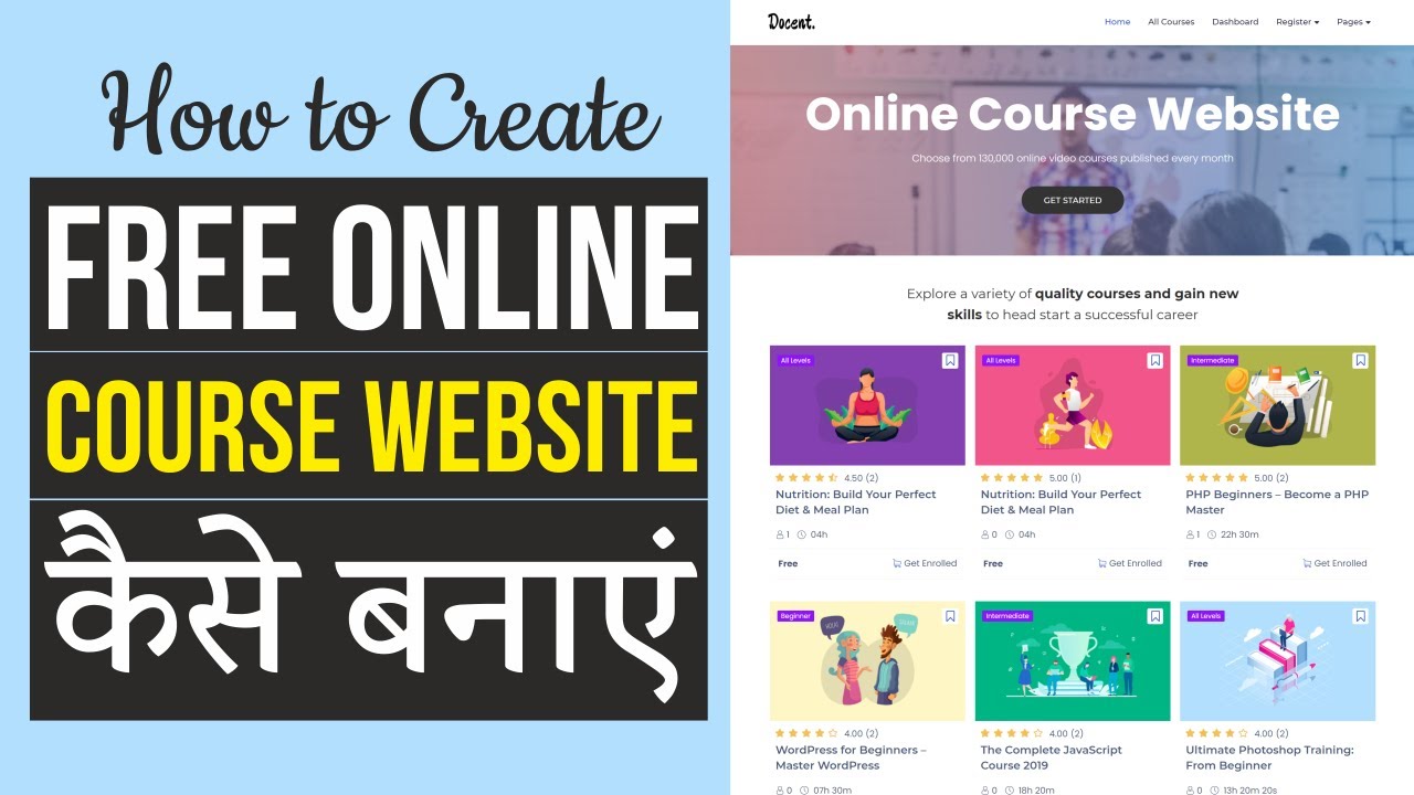 How to Create FREE Online Course LMS Website like Udemy with WordPress & Tutor LMS - Hindi Tutor