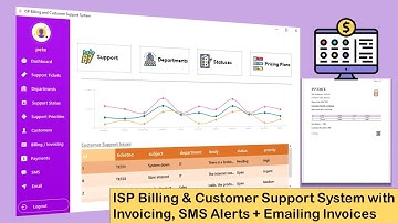 ISP Billing & Customer Support System with Invoicing, SMS Alerts + Emailing Invoices ~ C# + MySQL