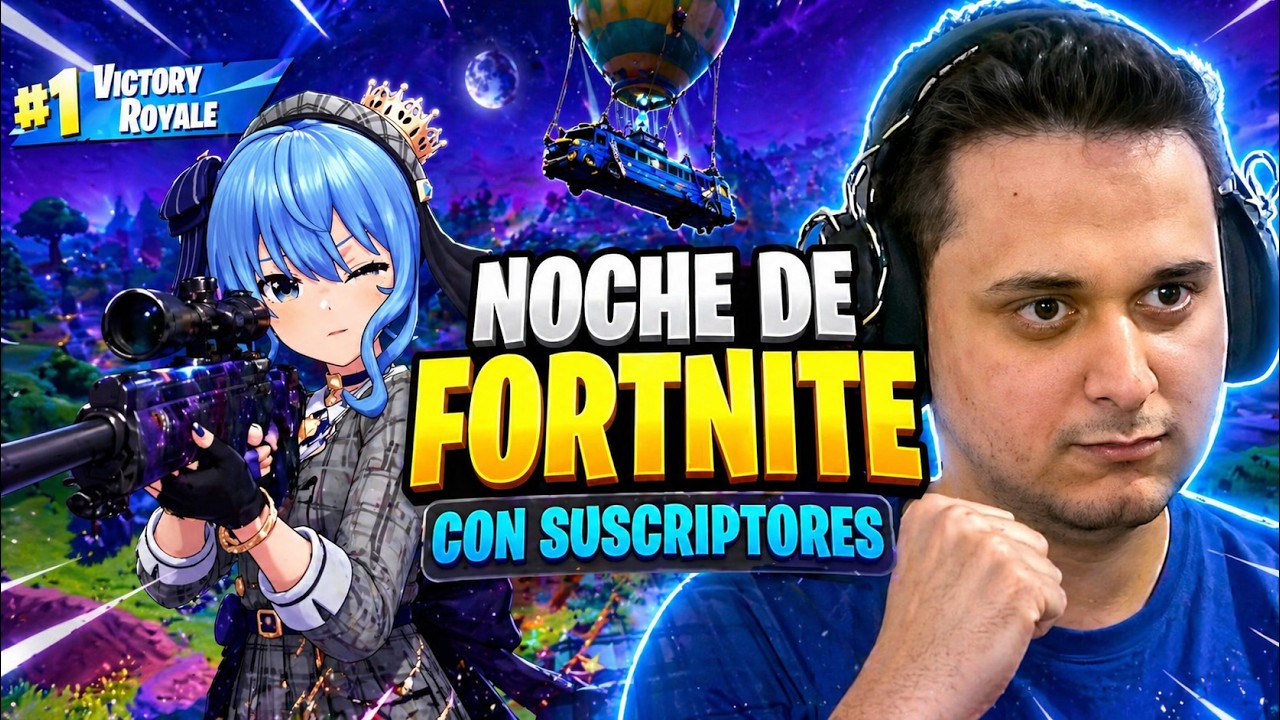 FORTNITE & CHILL 💎 Jugando con Subs (Skin Suisei) | HoloSharky 🦈