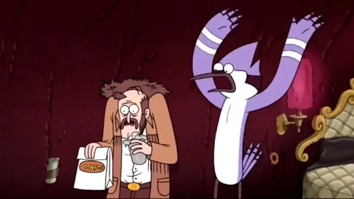 REGULAR SHOW EVEY MEAT BURRITOS AND MORDECAI PUNCHES BARRY