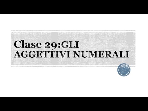 29. clase de italiano, "Los numeros ordenales" 📚