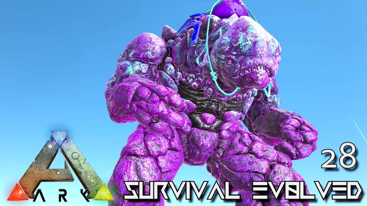 ARK SURVIVAL EVOLVED RARE FABLED ROCK GOLEM ELEMENTAL !!! PRIMAL FEAR ISO CRYSTAL ISLES E28