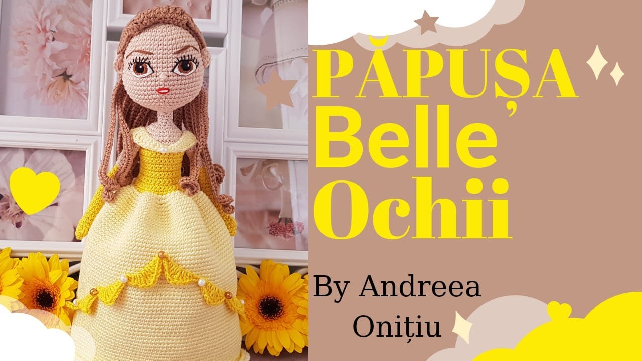 Păpușa Belle croșetată-ochii