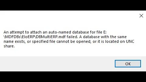 An attempt to attach an auto-named database for file mdf failed | Solved 100%