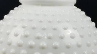 Sold  White Milk Glass Hobnail Hurricane Ldan Shade 1 58 Fitter