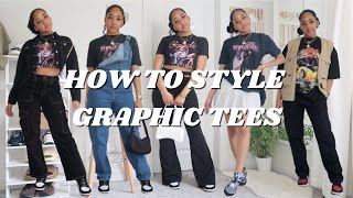 How to Style Graphic Tees for the Spring + Summer! *Streetwear* Cute & Affordable Outfits ft. Boohoo