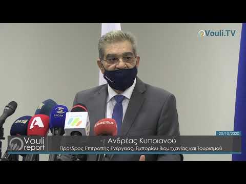 Ανδρέας Κυπριανού για Επιτροπή Ενέργειας, Εμπορίου Βιομηχανίας και Τουρισμού|Vouli report-20/10/2020