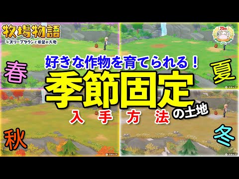 【牧場物語】ほこらの恩恵で季節固定の夢の土地を手に入れろ！入手・運用時の注意点も！（春風・常夏・紅葉・白銀の庭）【オリーブタウンと希望の大地 攻略/Switch】