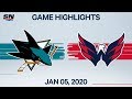 NHL Highlights | Sharks vs. Capitals – Jan. 5, 2020