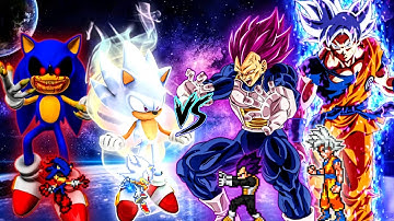 Sonic exe OP (all form) & Sonic Chaos OP (all form) VS Goku LB V6 OP & Vegeta OP in Jump Force Mugen