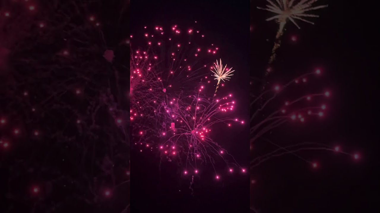 Fireworks show 1.4 Pro Class B shells over the water 2024🔥