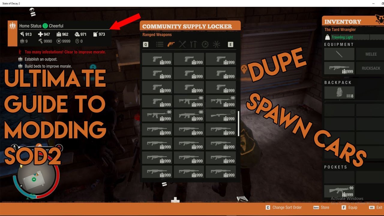 Ultimate Modding Guide for State Of Decay 2 (Xbox One) (DUPE,MOD GUNS,SPAWN  CARS) - 