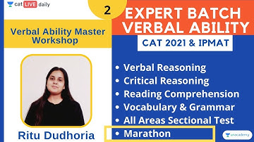 Verbal Ability Master Workshop - 2 l CAT 2021 l Unacademy CAT l Ritu Dudhoria