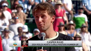 Casper Ruud Classy in Defeat | Monte Carlo Finalist Speech