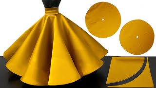 DOUBLE CIRCLE SKIRT ⭐️ Umbrella skirt cutting and stitching in VERY EASY way screenshot 1