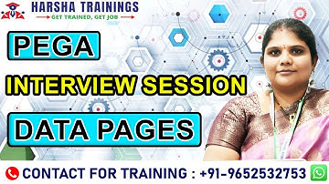 PEGA Interview Session 2 | Data Pages | Software Job Interview | Pega Training +91 - 9652532753