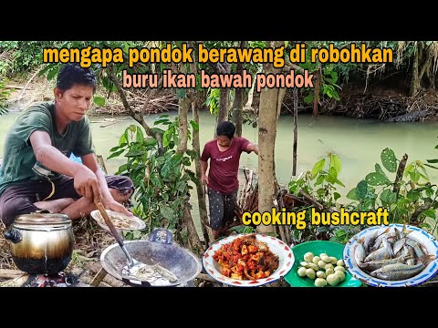 DI GUYUR HUJAN DERAS DI PONDOK TEPI SUNGAI || COOKING MUKBANG MENU SEGAR