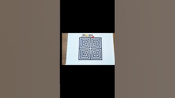 Geometric Square Optical Illusion Art - Art challenge - 3D Trick Art on paper tutorial #ytshorts#art