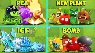 Random 4 Team NEW PLANT x PEA x ICE x BOMB  - Who Will Win? - PVz 2 Team Plant Battlez