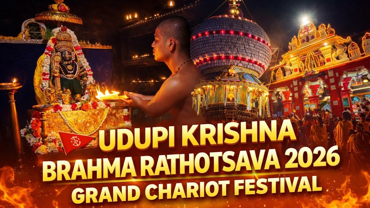 Udupi Sri Krishna Temple | Brahma Rathotsava 2026 | Mahapuja Chariot ...