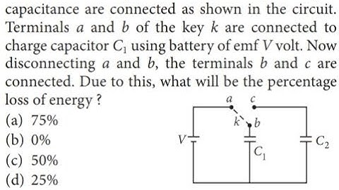 Two identical capacitors C1 and C2 of equal capacitance are connected as shown in the circuit.