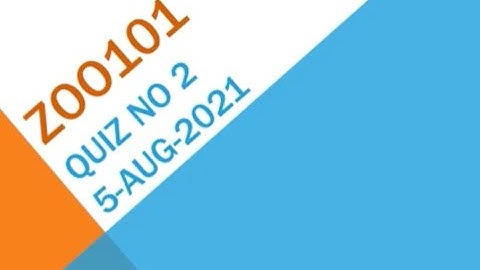 ZOO101 Biological Techniques Quiz No 2 Solution