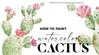 EASIEST way to paint CUTEST watercolor cacti (No stress, just fun!)