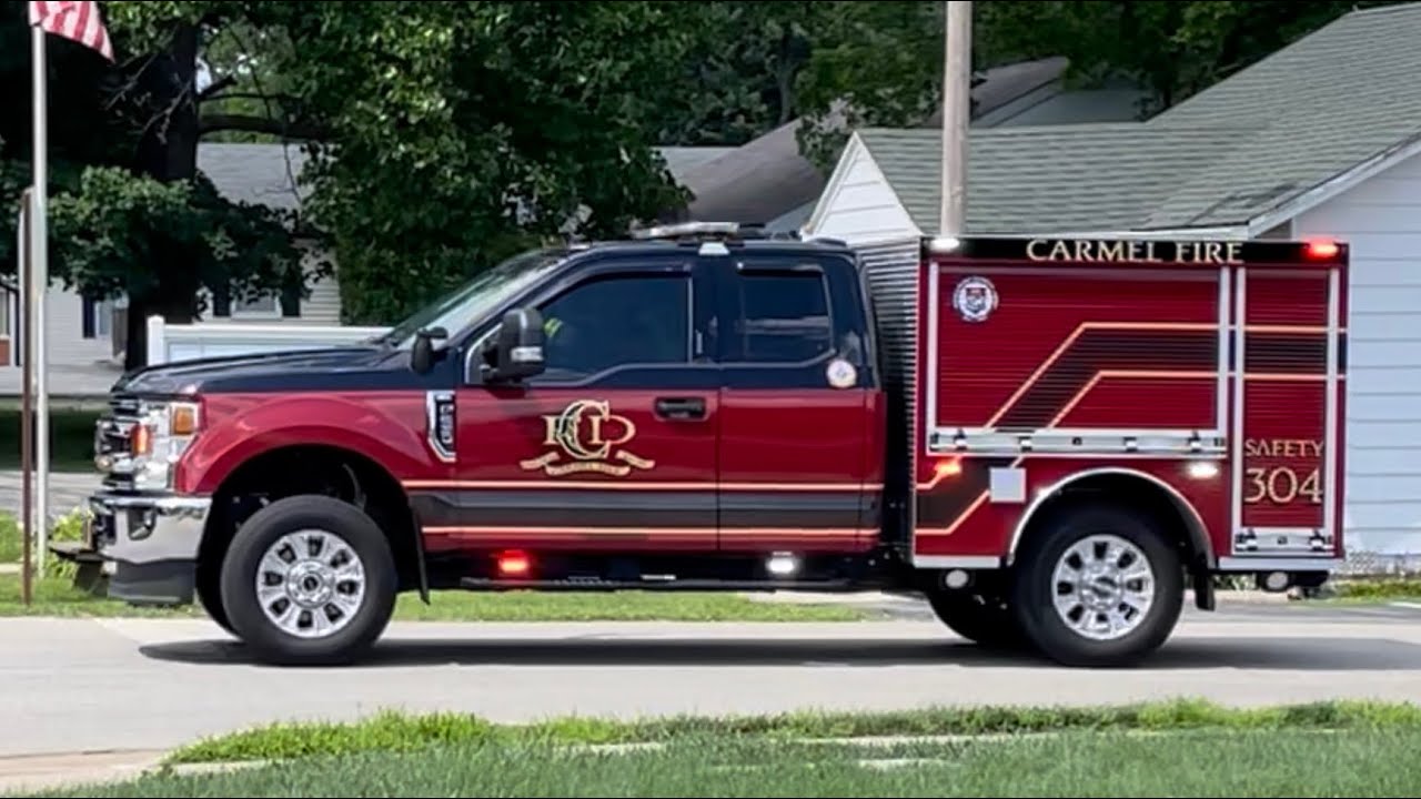 (First video) Carmel Fire Dept. Engine 345 & NEW Safety 304 Responding
