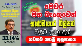 Latest Treasury Bill Rates in Sri Lanka | භාණ්ඩාගාර බිල්පත් අනුපාත (T-Bill Auction 2022-11-09)