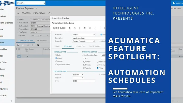 Acumatica Feature Spotlight: Automation Schedules
