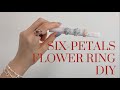 [Eng] 여섯잎 왕꽃반지 만들기 (구슬&amp;스와로브스키&amp;비즈) | 왕크니까 왕귀엽다,, | Six petals flower ring diy with round bead&amp;bicones