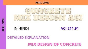 Mix Design of concrete: ACI 211 Method:  design of concrete by aci : design of M30 grade concrete