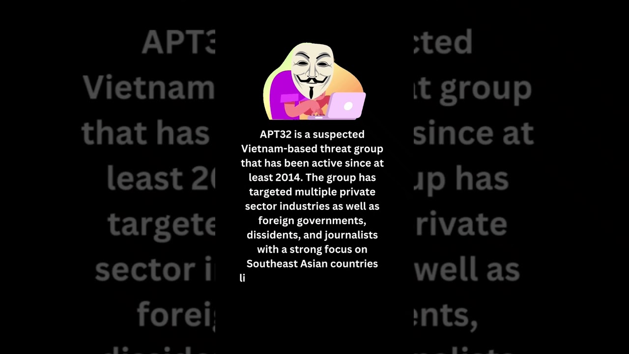 Hack Marks the Group - Shortisode 016 - APT32 Cyber Threat Group