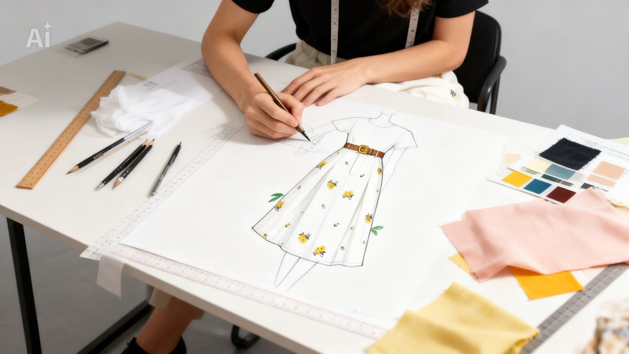 Technique of designing a box pleated skirt in 5 minutes 👇✂️🪡🎉