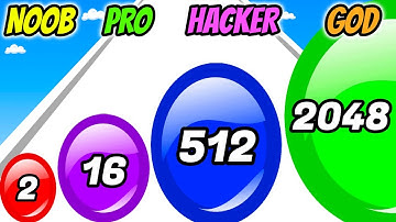 Color Balls 3D 2048 - NOOB vs PRO vs HACKER vs GOD